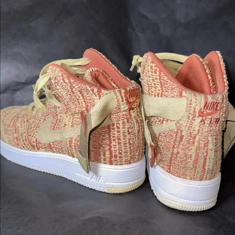 Nike Air Force 1 High Flyknit 2.0 Coral‎ Orange Mens 9.5
